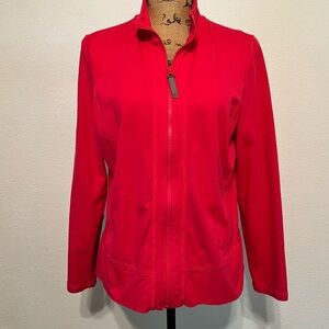 Talbots Hot pink full zipper front jacket large petite